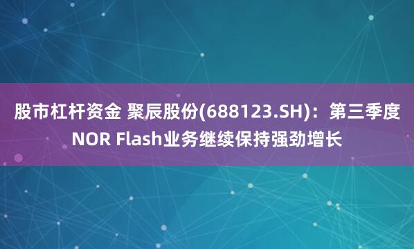 股市杠杆资金 聚辰股份(688123.SH)：第三季度NOR Flash业务继续保持强劲增长