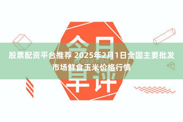 股票配资平台推荐 2025年2月1日全国主要批发市场鲜食玉米价格行情