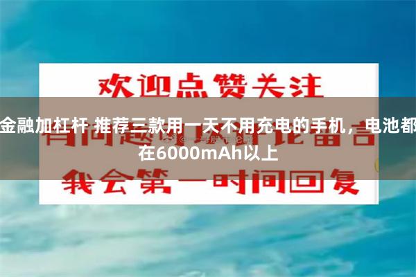 金融加杠杆 推荐三款用一天不用充电的手机，电池都在6000mAh以上